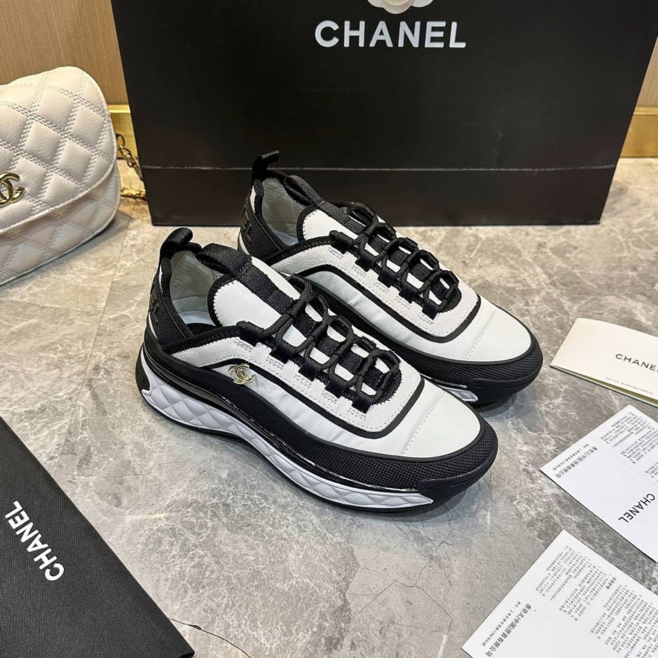 Chanel 2023 Interlocking CC Logo Athletic Sneakers - Image 4