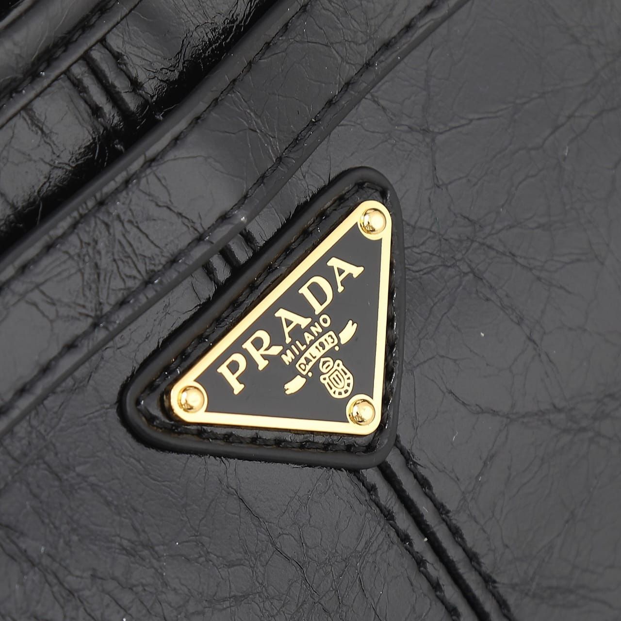 Prada Bonnie Large Leather Handbag Black 38cm 1BA433 2CYR F0002 V MOO - Image 11