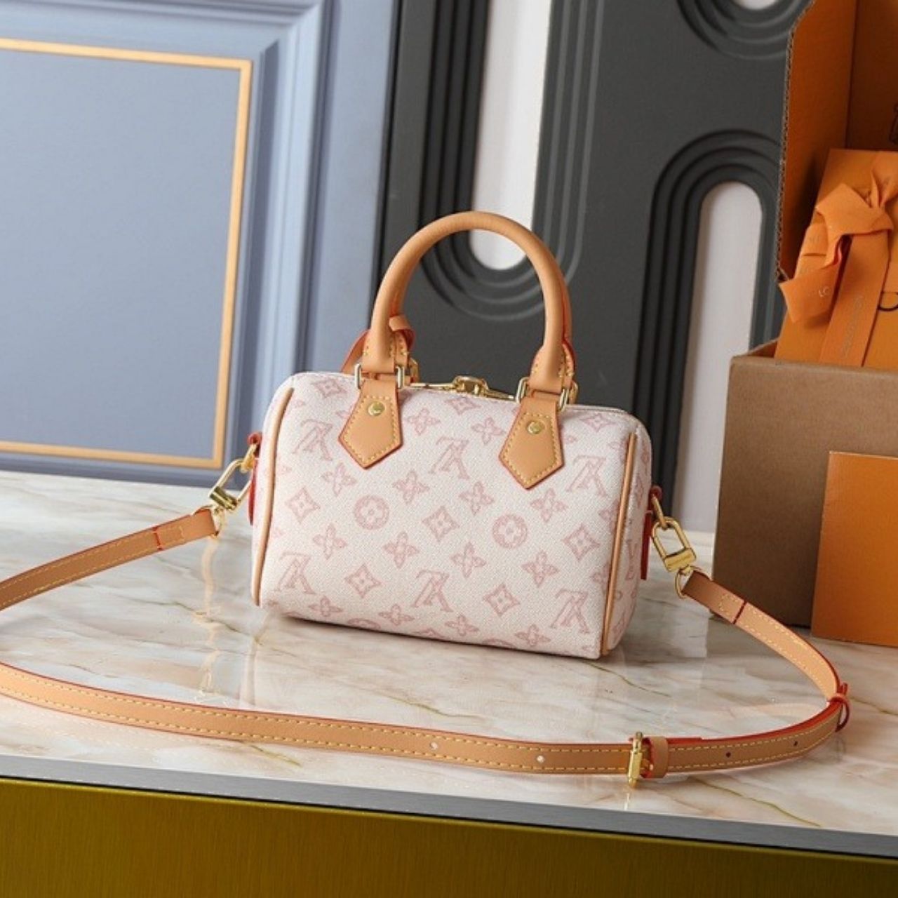 Louis Vuitton Speedy Bandoulière 20 Gray Lin 20cm M27951 - Image 9