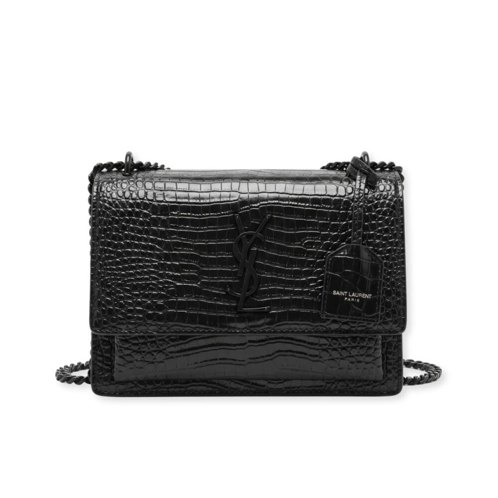 Saint Laurent Sunset Medium Chain Bag Black 22Cm 442906 DND1N 1000