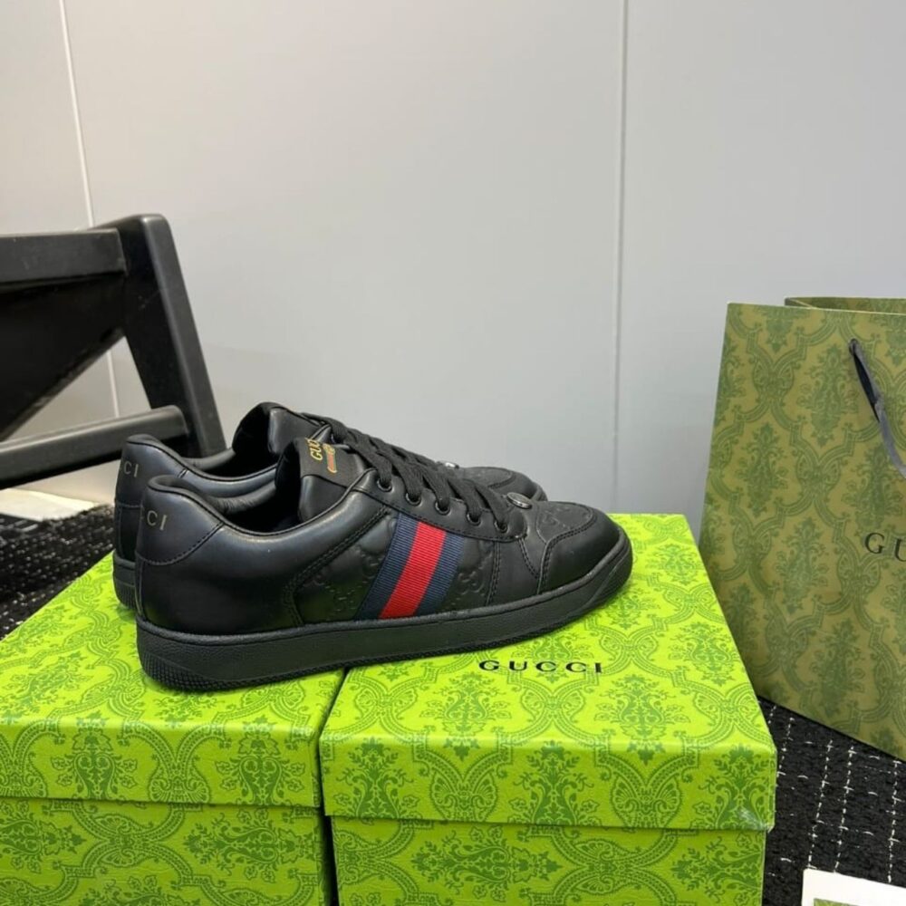 Alternative view of Gucci Ace Sneaker Black GG Embossed Leather