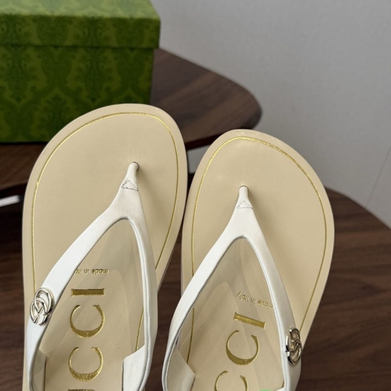 Gucci Thong Sandal With Double G Yellow 854815 0R000 7550 - Image 5