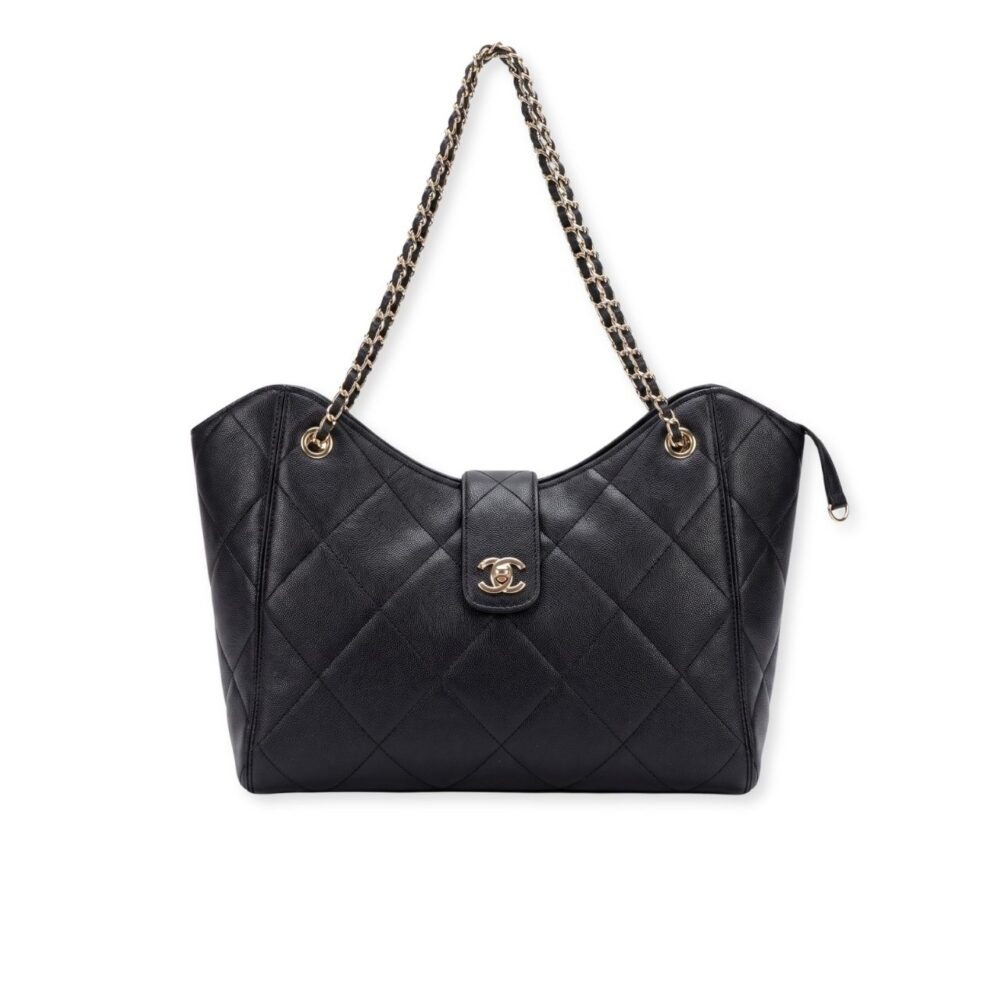 Chanel Shopping Tote Black 30Cm