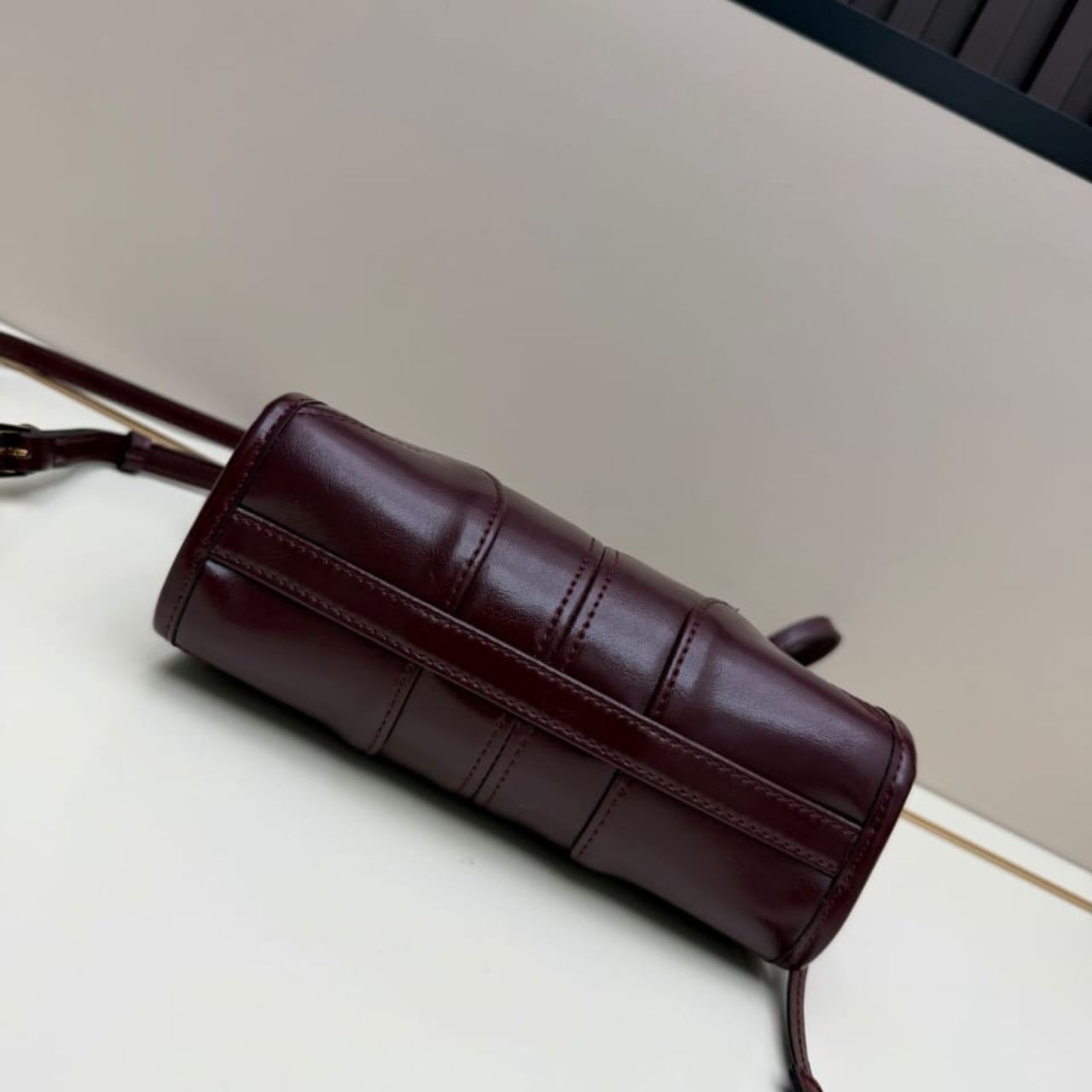 Prada Bonnie Leather Mini Shoulder Bag Burgundy 20cm 1BH229 2CYR F0LV7 V OOM - Image 7
