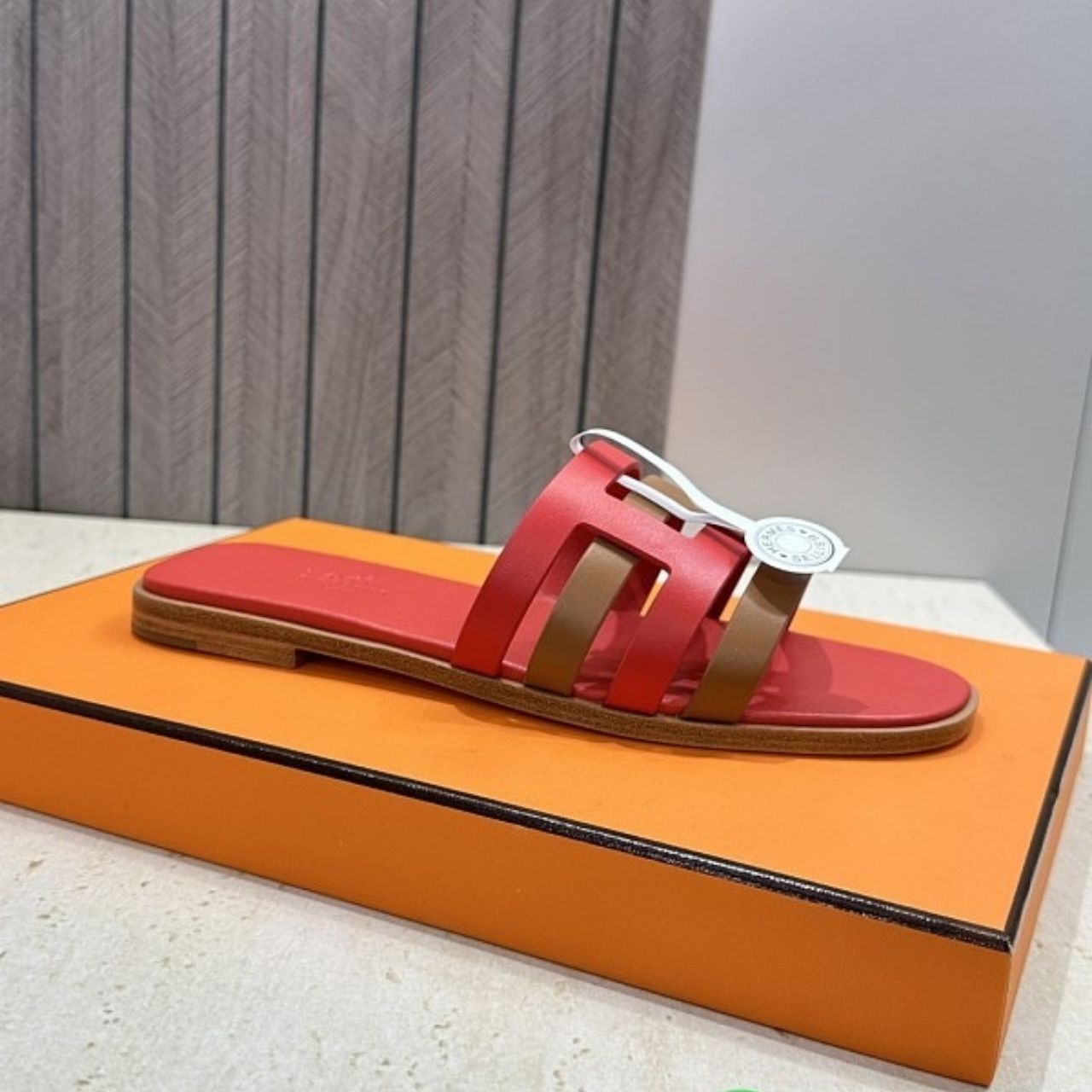 Hermes Amore Sandal Rouge Grenat Orange Solaire H201131Z 03360 - Image 3