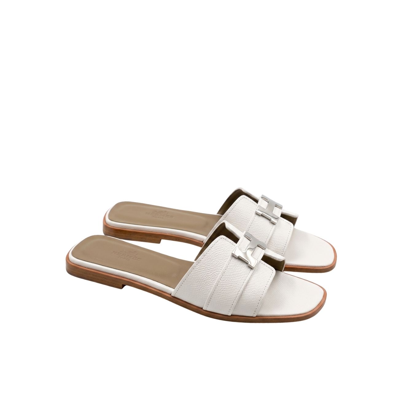 Hermes Oran Sandal Slipper White