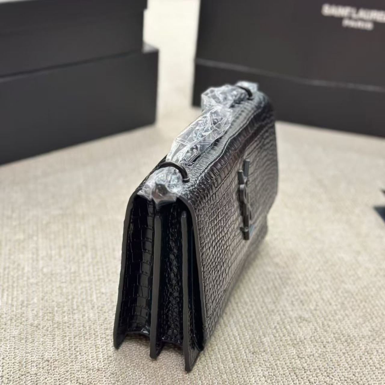 Saint Laurent Sunset Medium Chain Bag Black 22Cm 442906 DND1N 1000 - Image 3