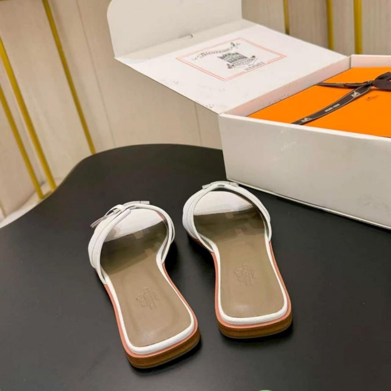 Hermes Oran Sandal Slipper White - Image 5