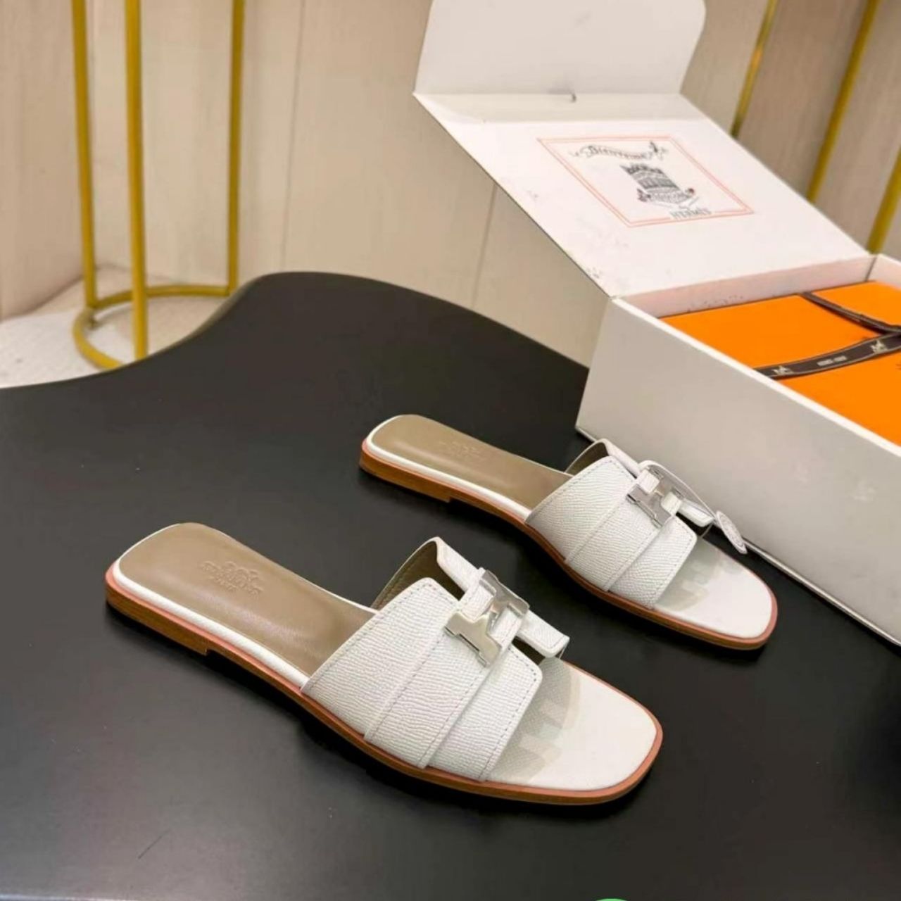 Hermes Oran Sandal Slipper White - Image 4