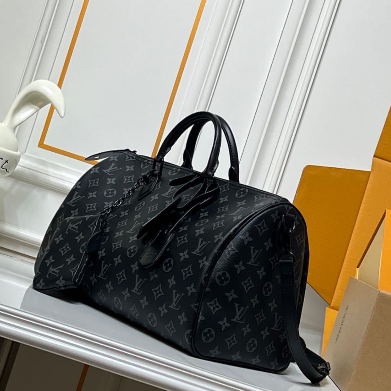 Louis Vuitton Keepall Bandoulière 40 Monogram Eclipse Black 40Cm - Image 6