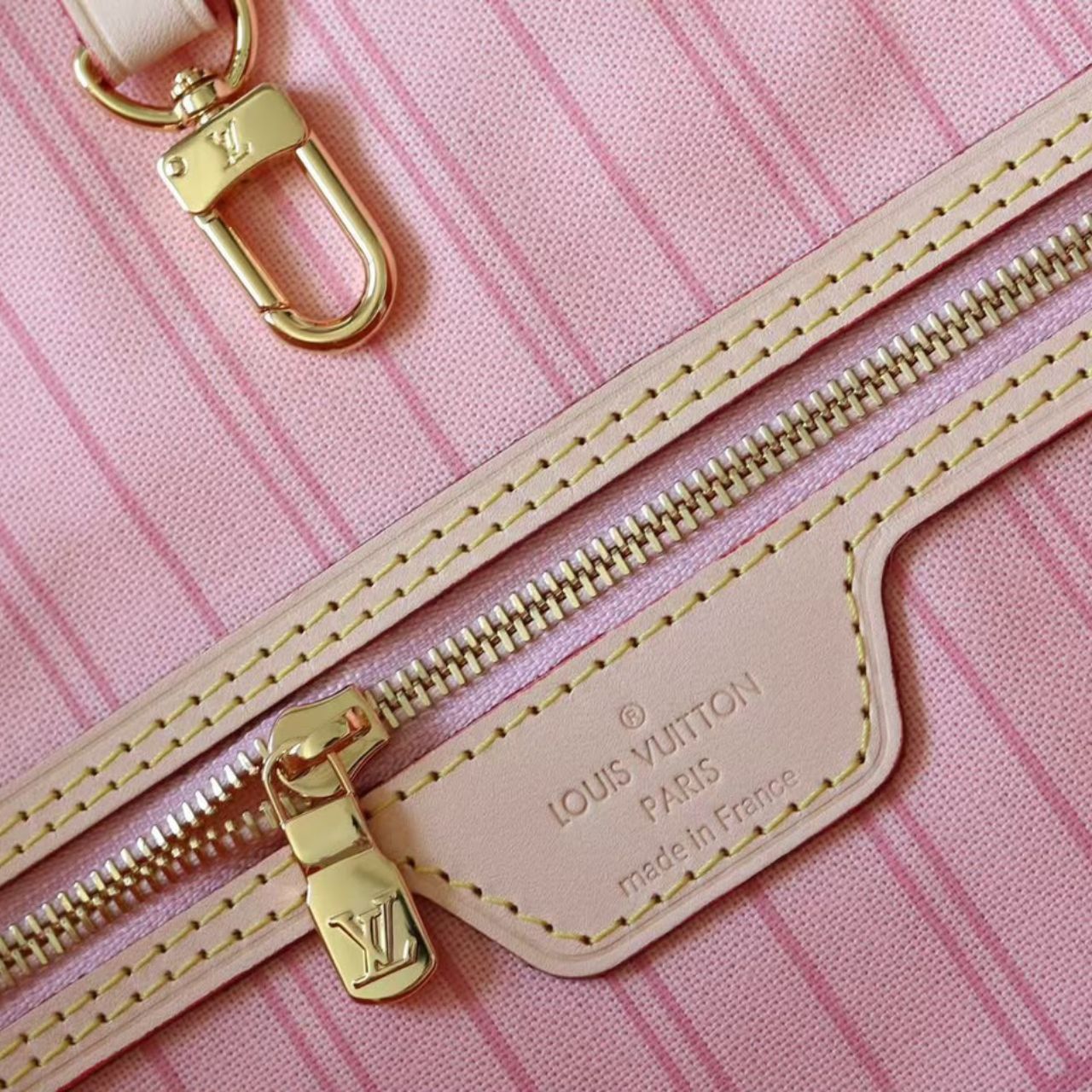 Prestige Edition - Louis Vuitton Neverfull MM Damier Azur Rose Ballerine 39Cm N41605 - Image 9