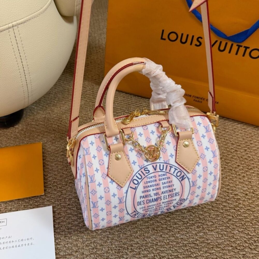 Alternative view of Louis Vuitton Speedy Bandouliere 20 LV Stamp Blue 20cm M28668
