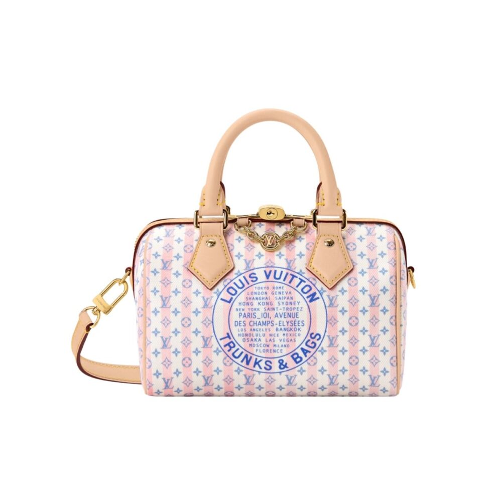 Louis Vuitton Speedy Bandouliere 20 LV Stamp Blue 20cm M28668