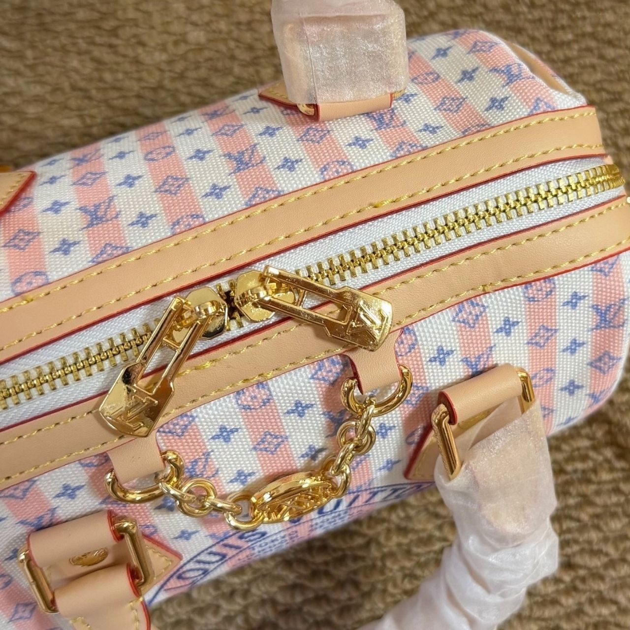 Louis Vuitton Speedy Bandouliere 20 LV Stamp Blue 20cm M28668 - Image 7