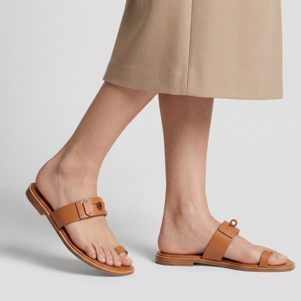 Alternative view of Hermes Oran Oasis Toe Ring Sandals Gold 2026