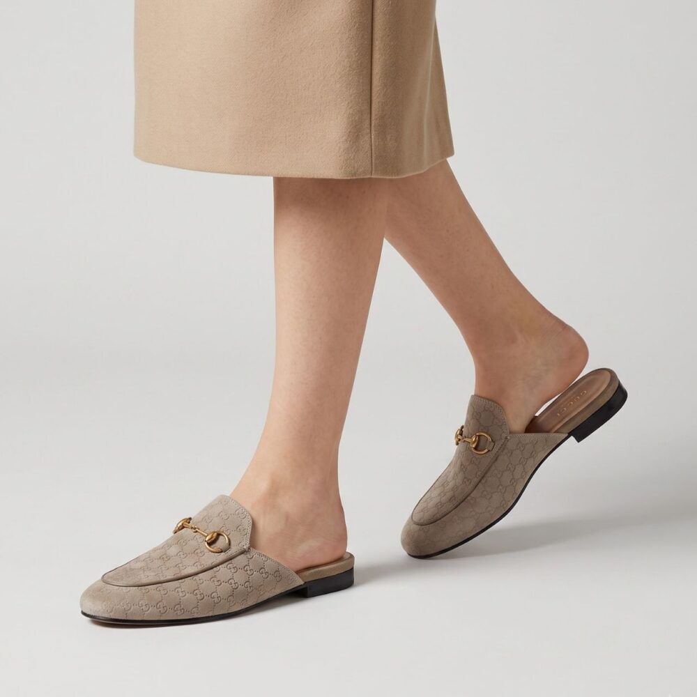 Alternative view of Gucci Princetown GG Velvet Mule Beige