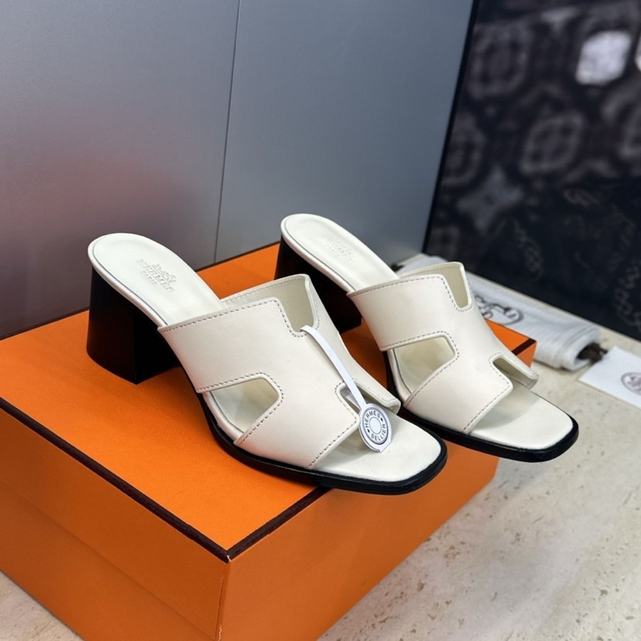 Hermes Helia 60 Sandal Beige H232089Z 90370 - Image 7