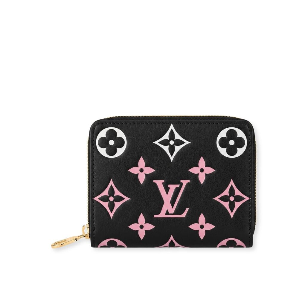 Louis Vuitton Lou Wallet Monogram Black Pink 11Cm M13829