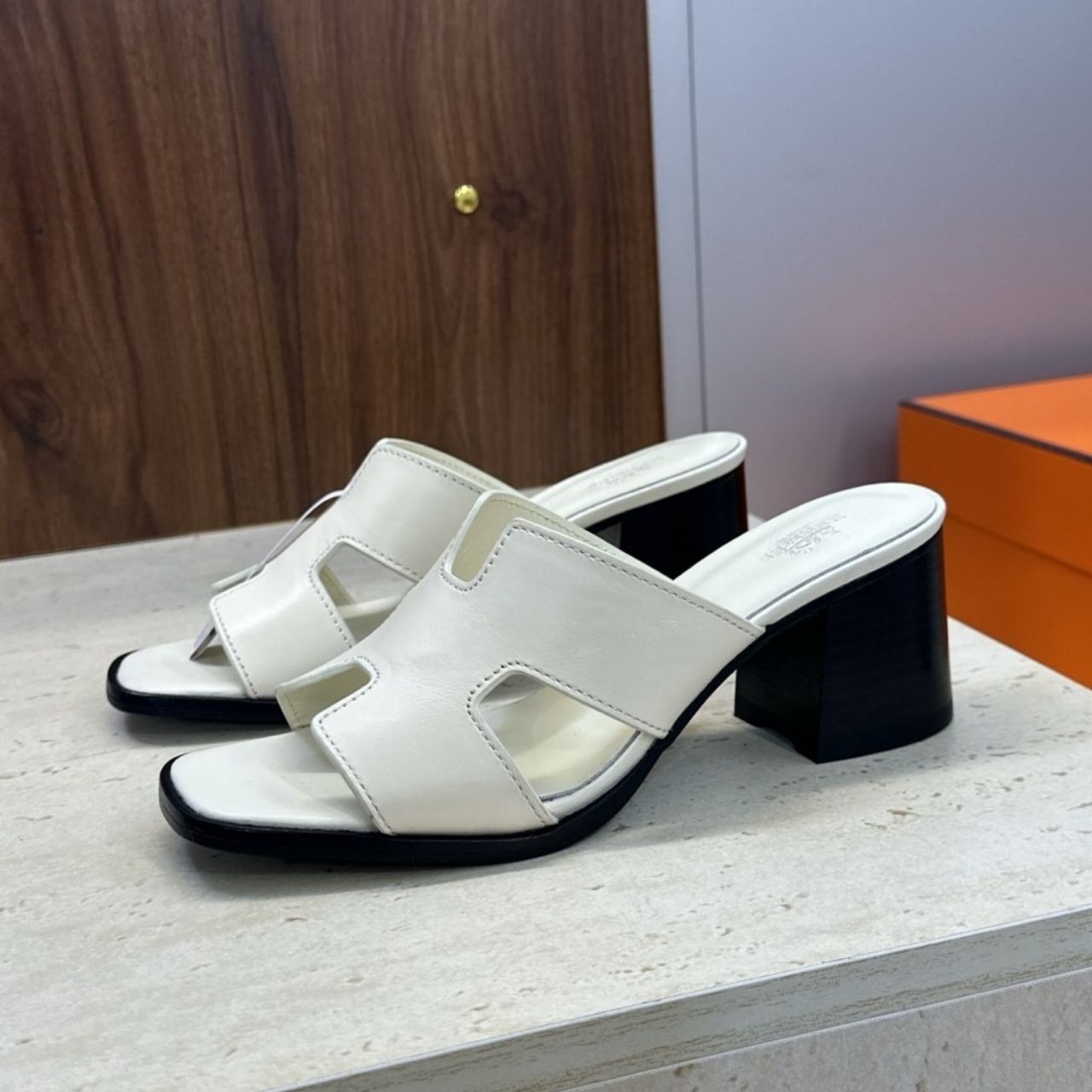 Hermes Helia 60 Sandal Beige H232089Z 90370 - Image 5