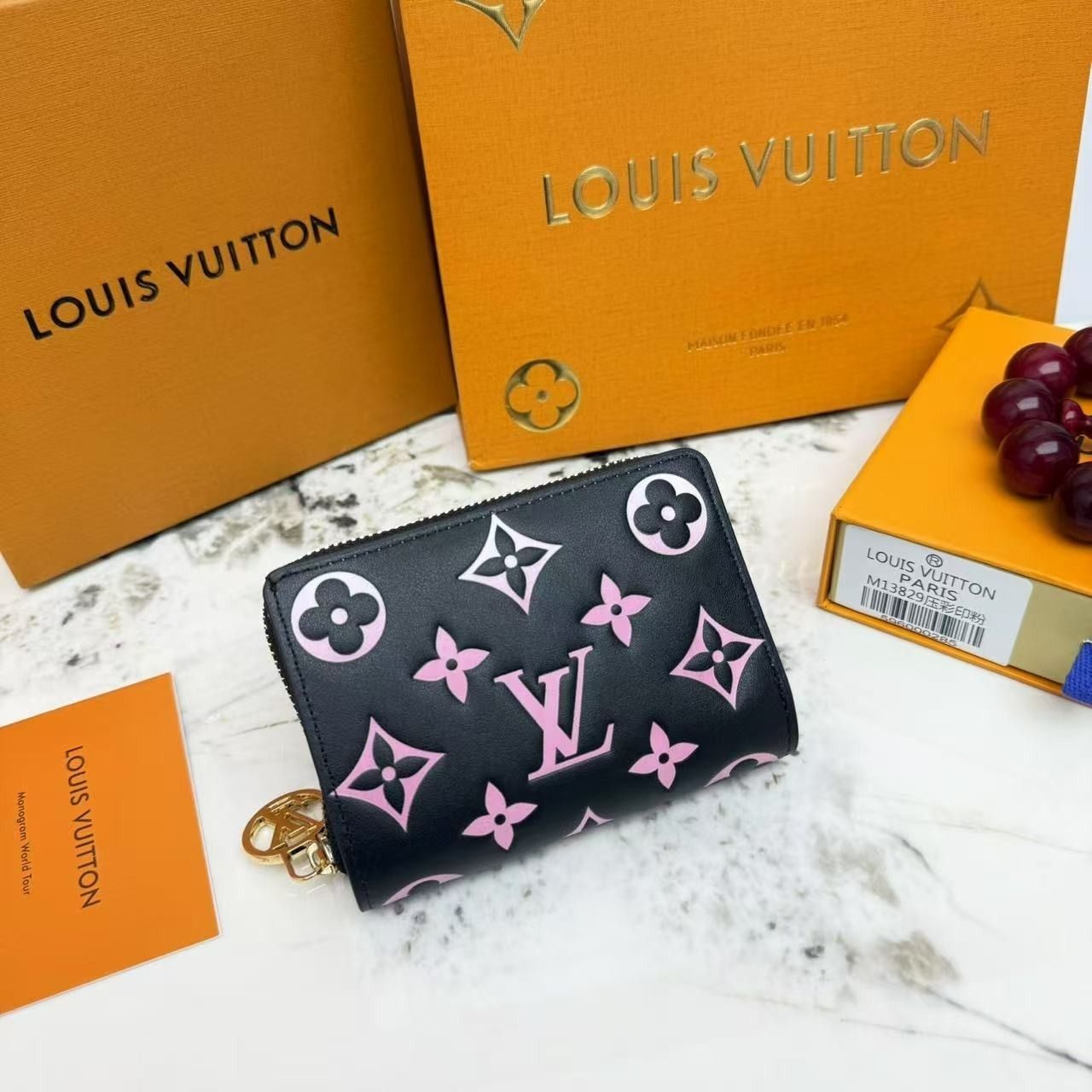 Louis Vuitton Lou Wallet Monogram Black Pink 11Cm M13829 - Image 9