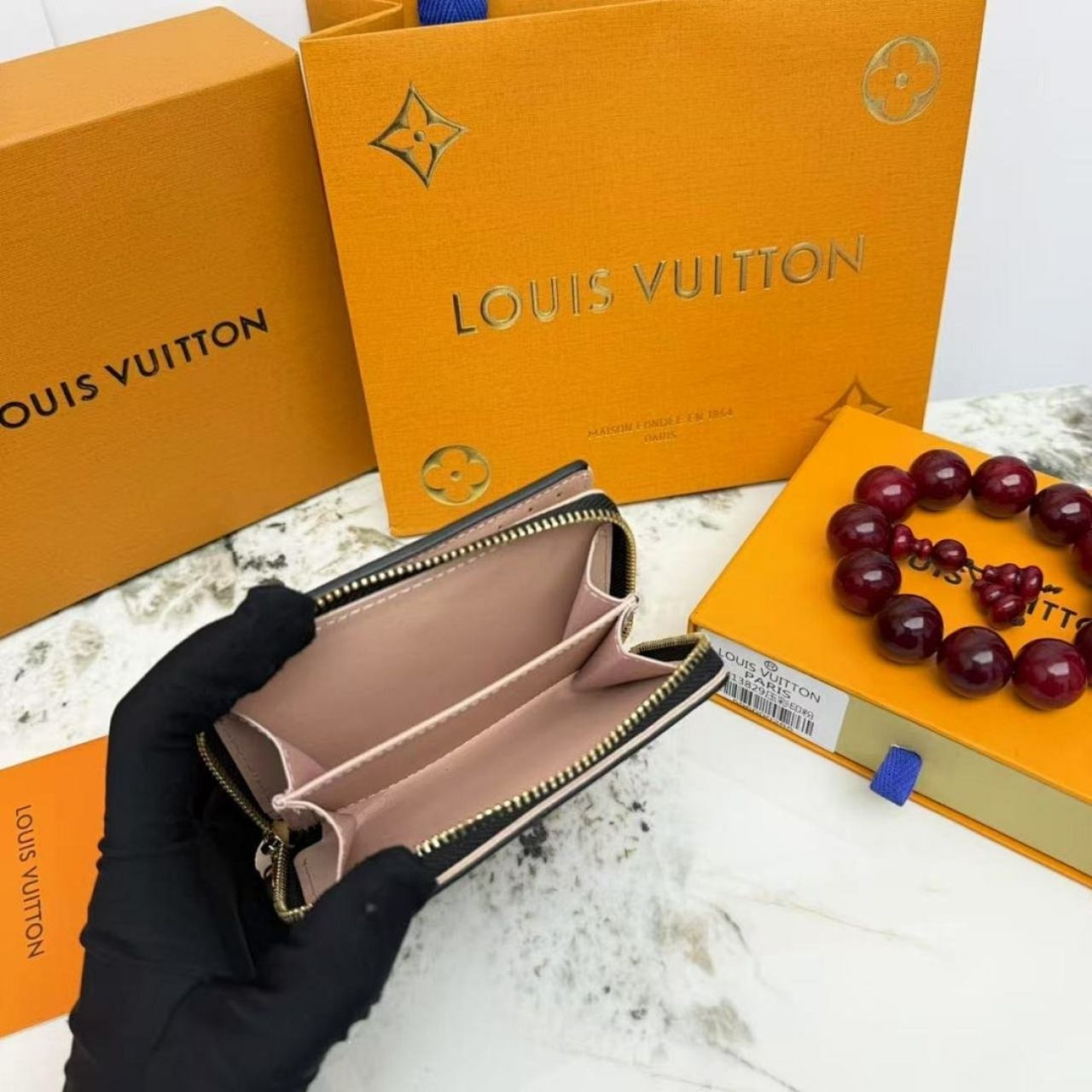 Louis Vuitton Lou Wallet Monogram Black Pink 11Cm M13829 - Image 7