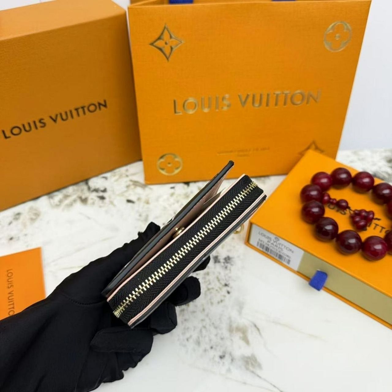 Louis Vuitton Lou Wallet Monogram Black Pink 11Cm M13829 - Image 6