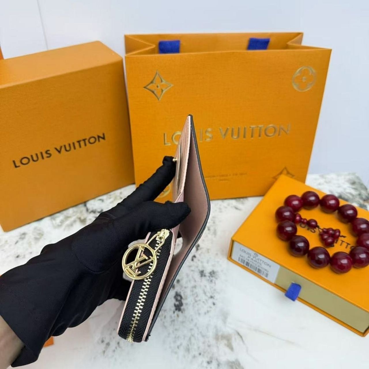 Louis Vuitton Lou Wallet Monogram Black Pink 11Cm M13829 - Image 5