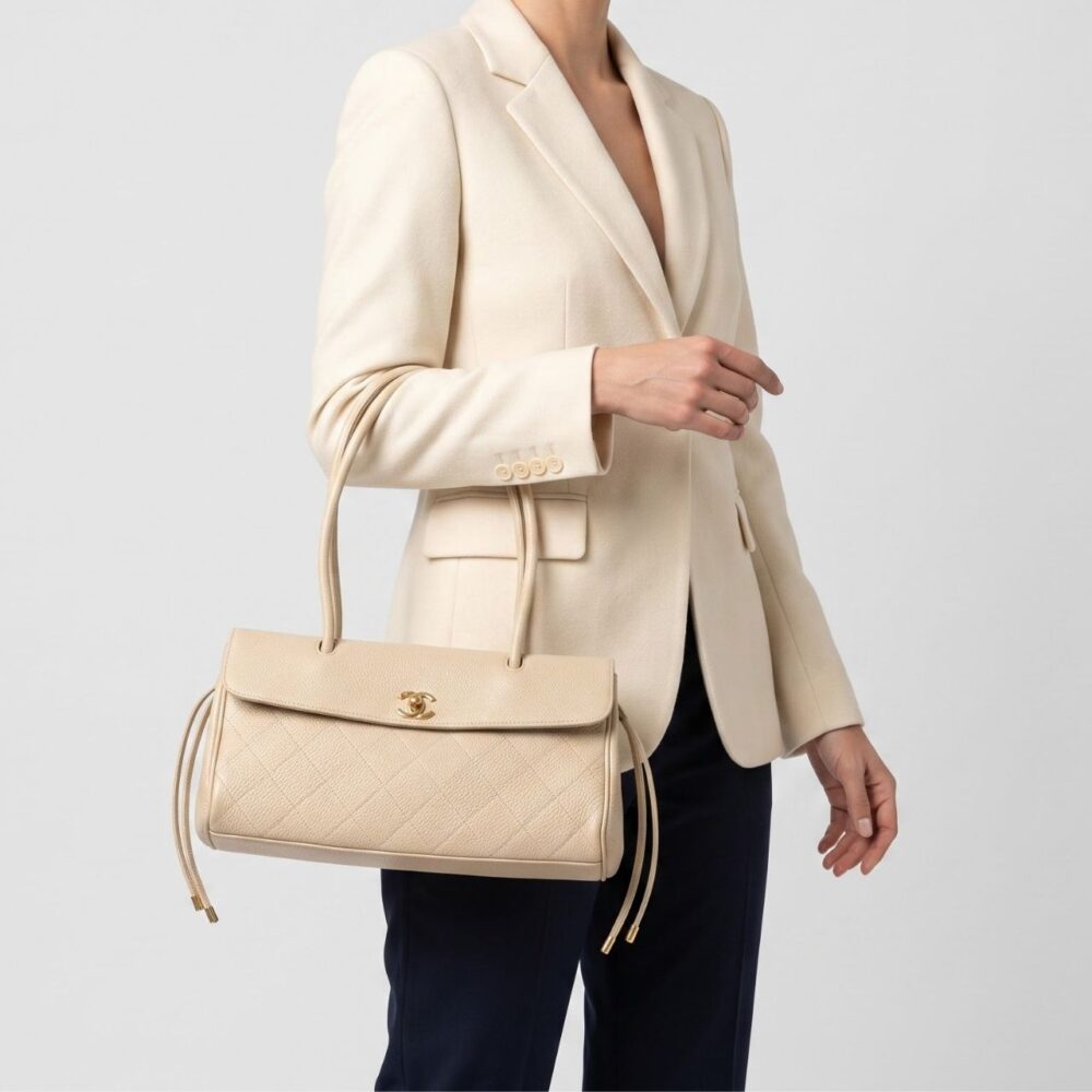 Alternative view of Chanel Shopping Flap Tote Beige 31Cm