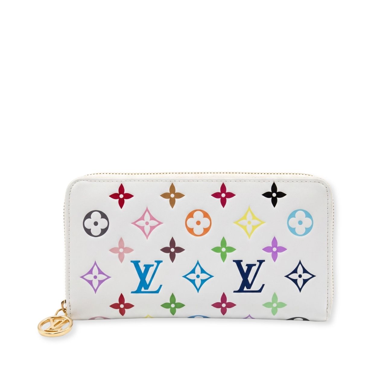 Louis Vuitton Zippy Wallet Monogram Multicolor White 19Cm M14094