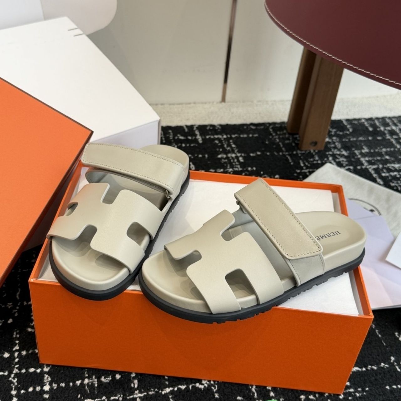 Hermes Chypre Sandal Beige Nomade H222299Z 32360 - Image 6
