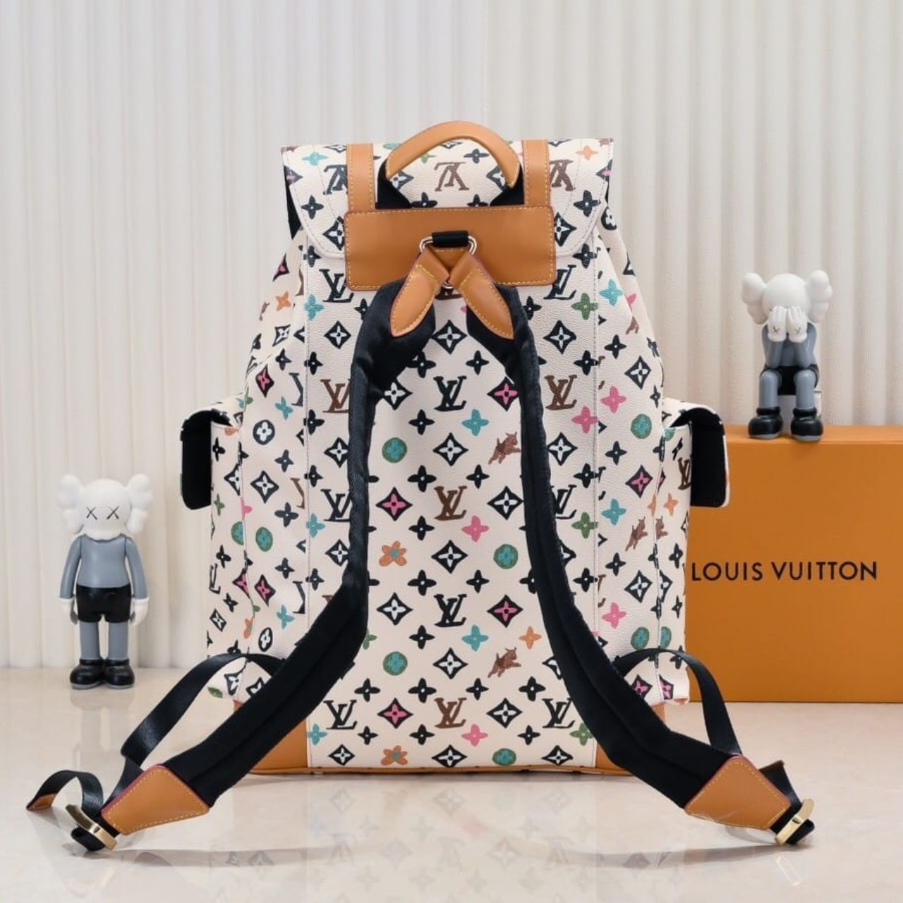 Louis Vuitton Christopher Backpack Monogram Multicolor White 41Cm - Image 8
