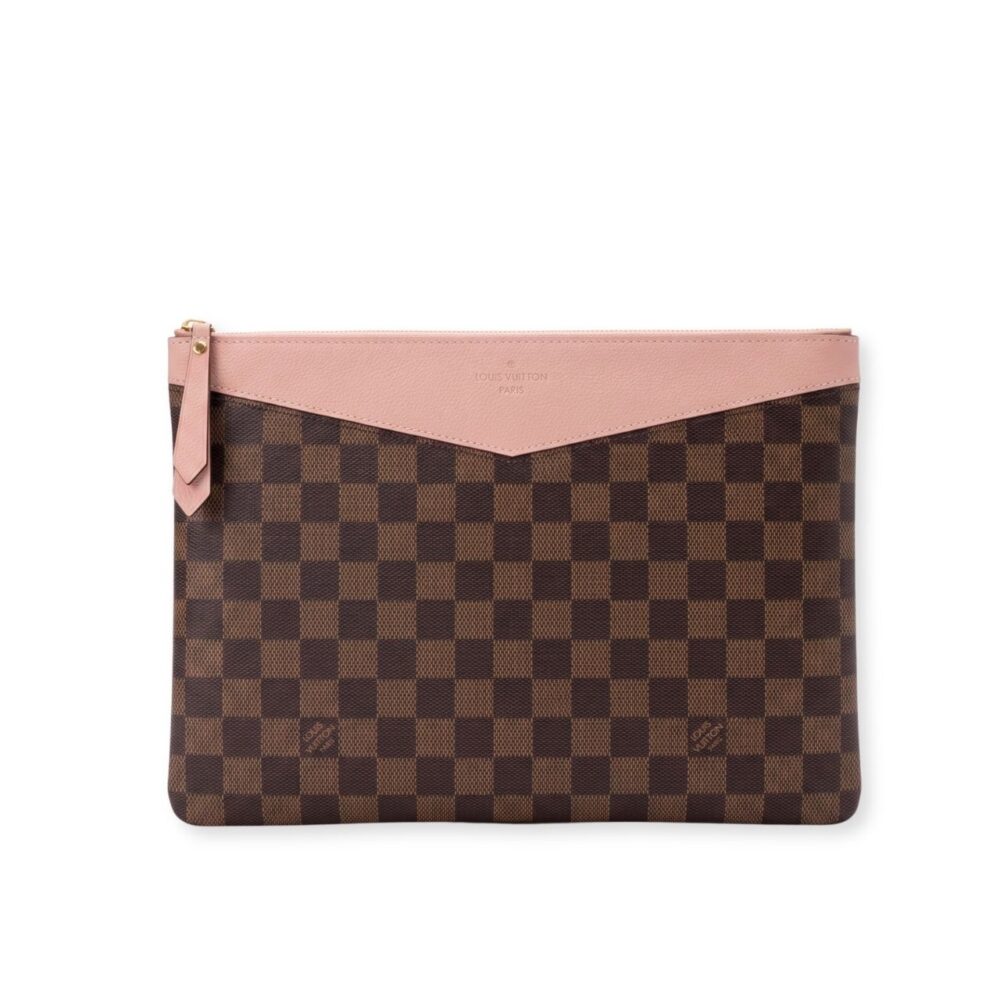 Louis Vuitton Daily Pouch Damier Ebene Rose Ballerine 29cm