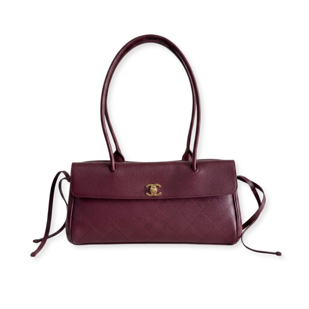 Chanel Shopping Flap Tote Burgundy 31Cm