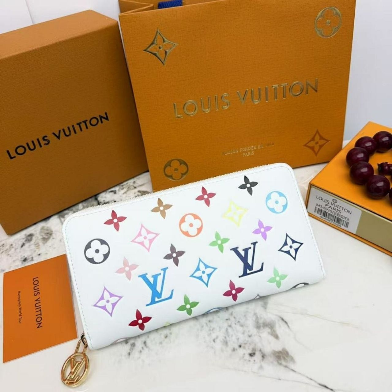 Louis Vuitton Zippy Wallet Monogram Multicolor White 19Cm M14094 - Image 2
