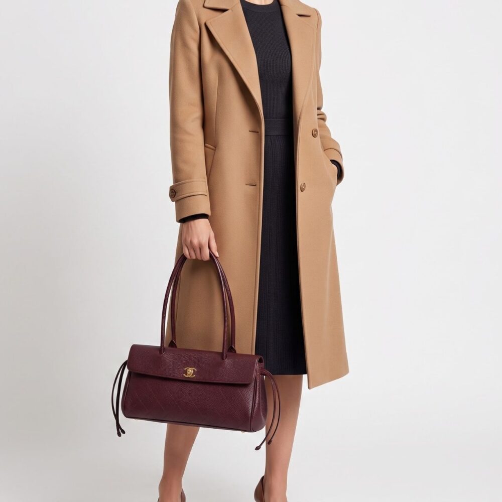 Alternative view of Chanel Shopping Flap Tote Burgundy 31Cm