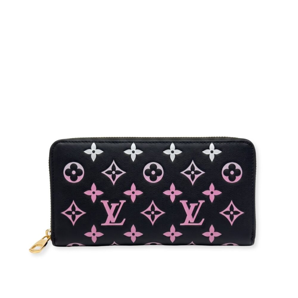 Louis Vuitton Zippy Wallet Monogram Black Pink 19.5Cm M14096