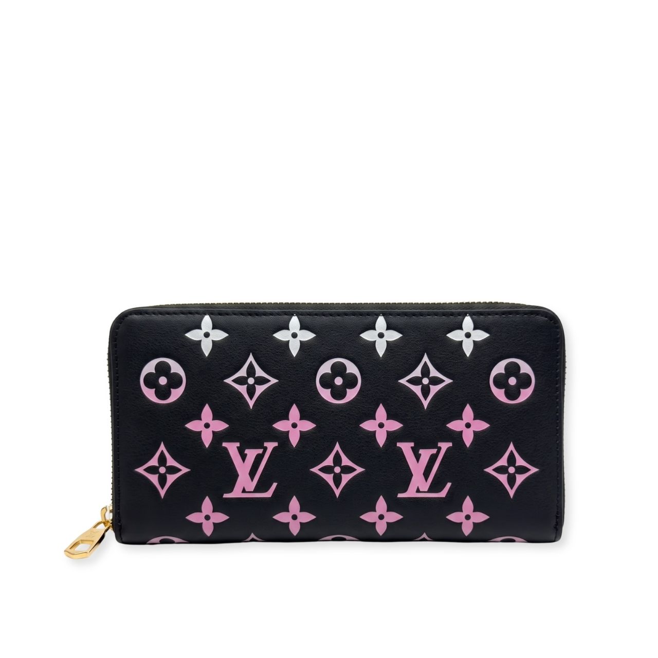 Louis Vuitton Zippy Wallet Monogram Black Pink 19.5Cm M14096