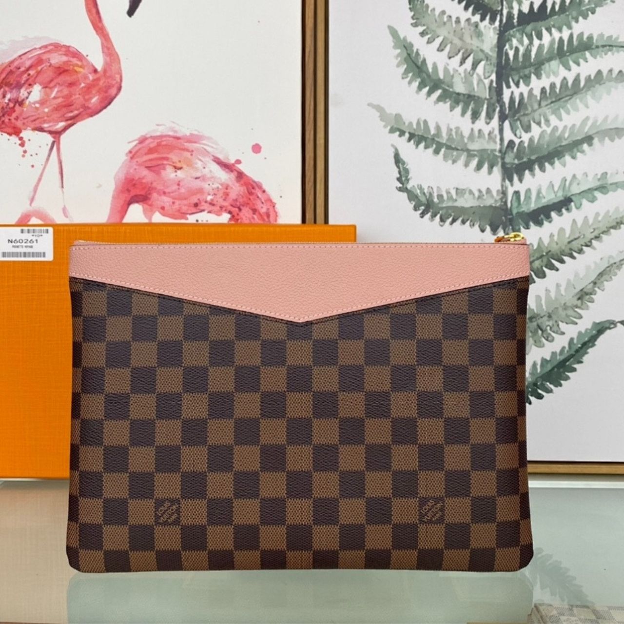 Louis Vuitton Daily Pouch Damier Ebene Rose Ballerine 29cm - Image 3
