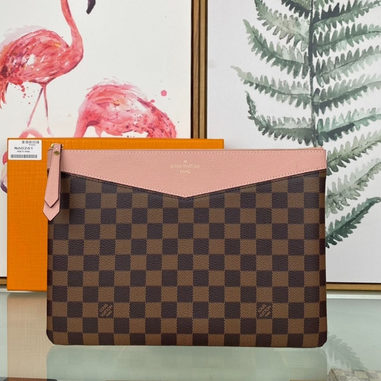 Louis Vuitton Daily Pouch Damier Ebene Rose Ballerine 29cm - Image 2