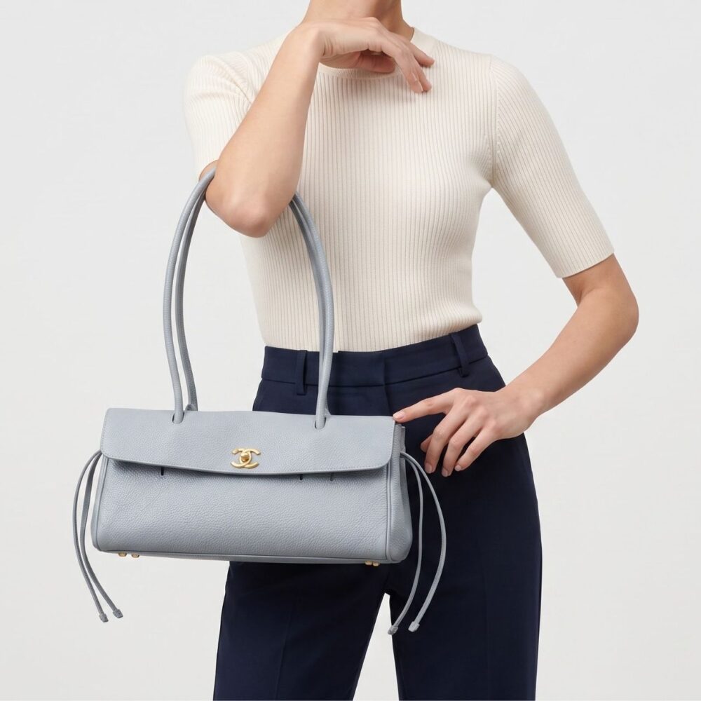 Alternative view of Chanel Shopping Flap Tote Light Blue 31Cm