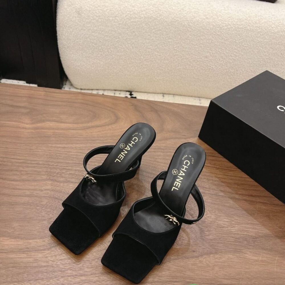 Alternative view of Chanel Suede Mules Black