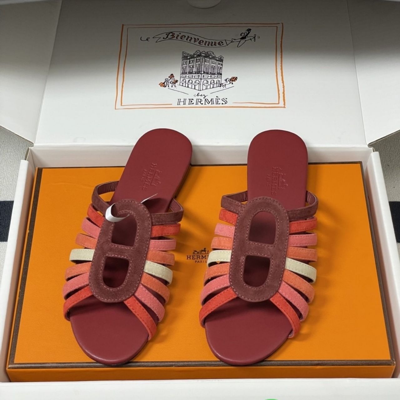 Hermes Noria Sandal Multicolore Rouge H H262092Z L1340 - Image 3