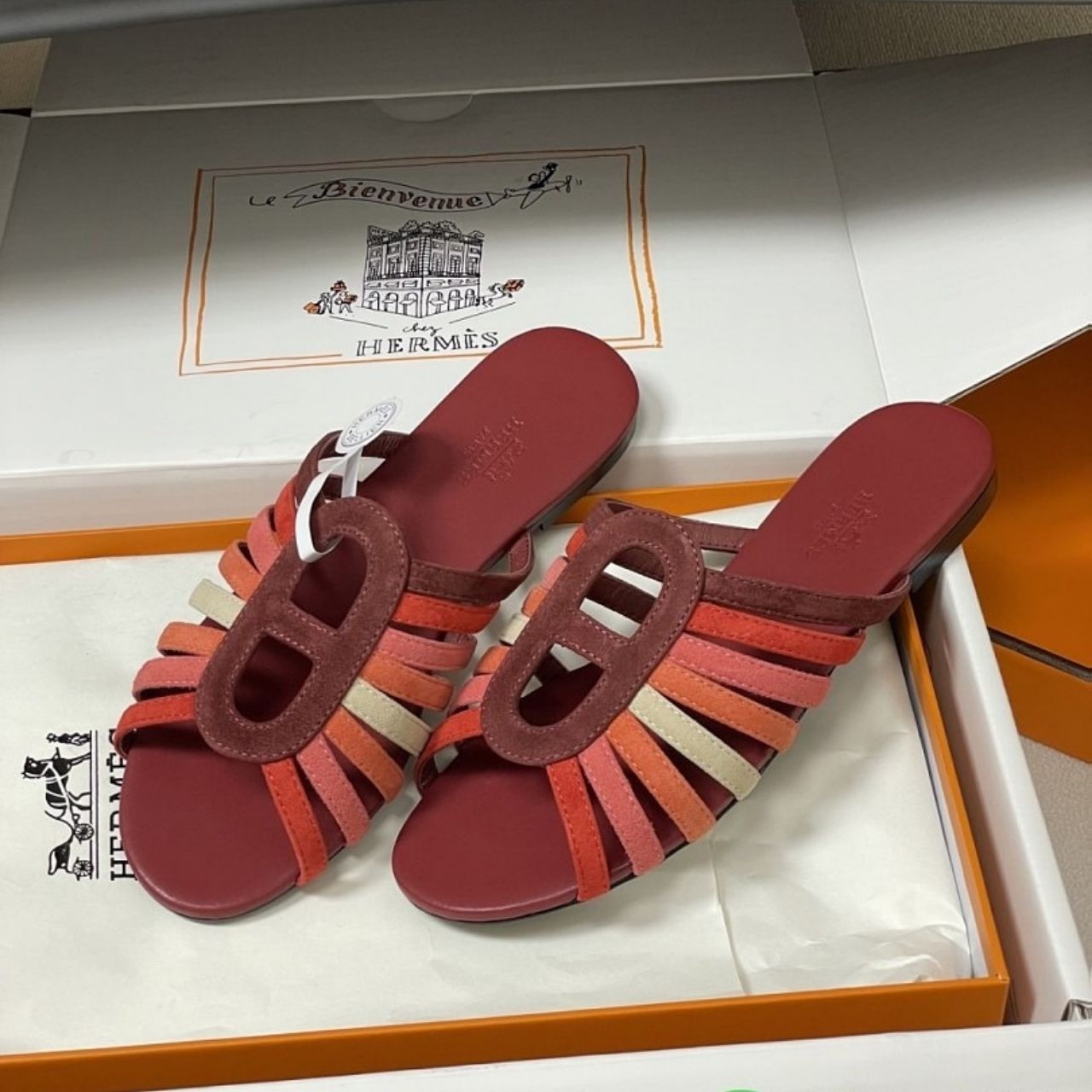 Hermes Noria Sandal Multicolore Rouge H H262092Z L1340 - Image 4