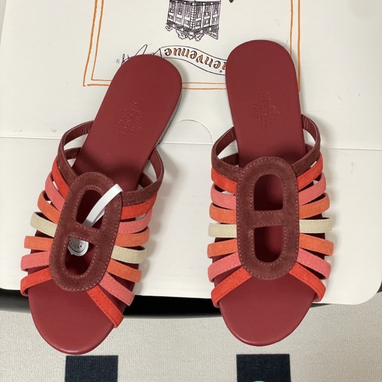 Hermes Noria Sandal Multicolore Rouge H H262092Z L1340 - Image 5