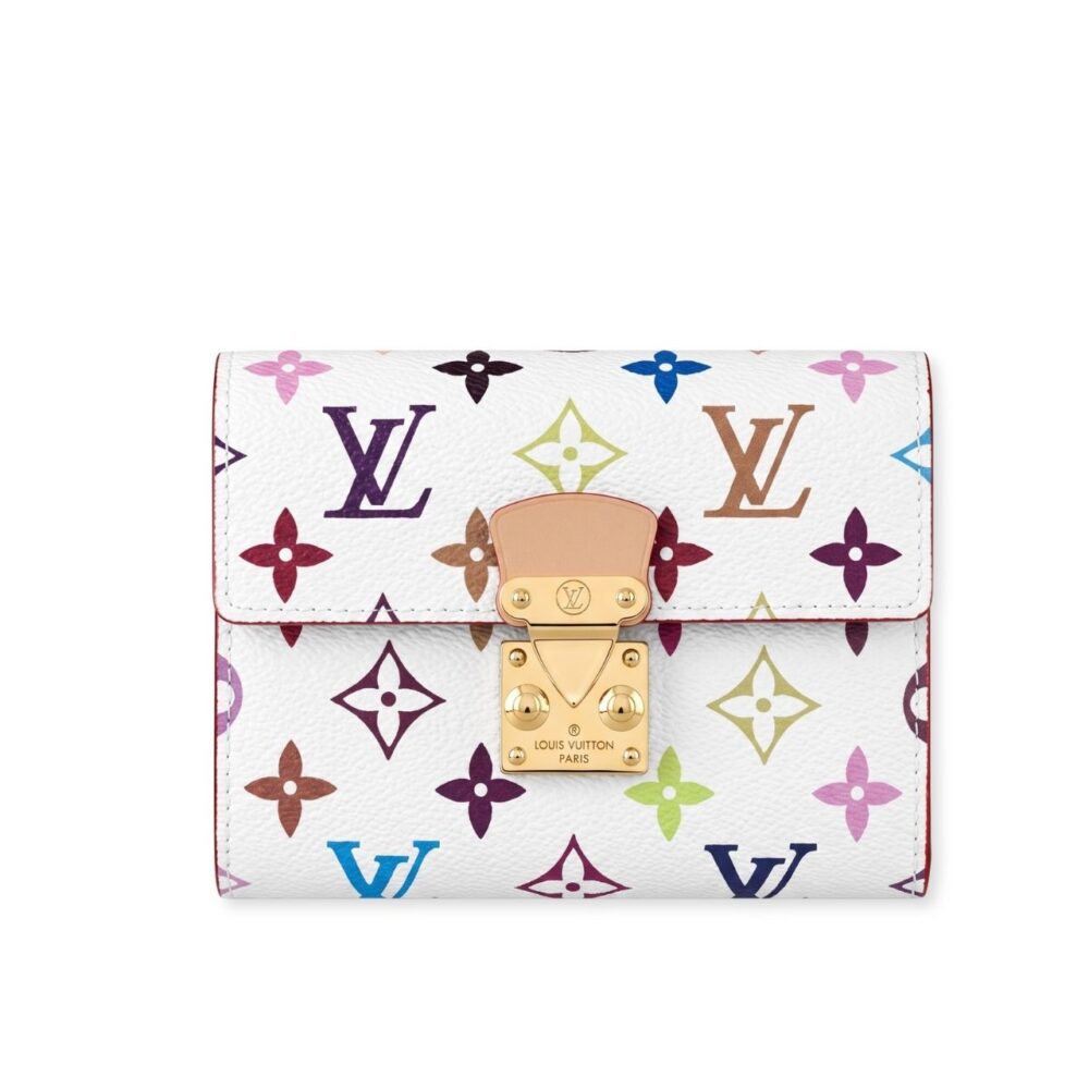 Louis Vuitton Sarah Wallet Monogram Multicolor White 12cm