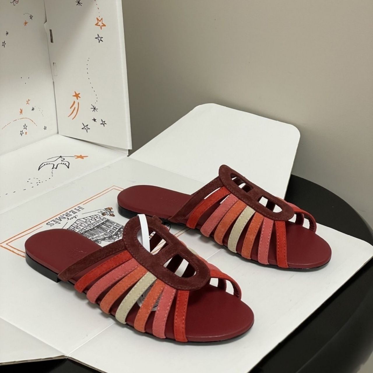 Hermes Noria Sandal Multicolore Rouge H H262092Z L1340 - Image 6