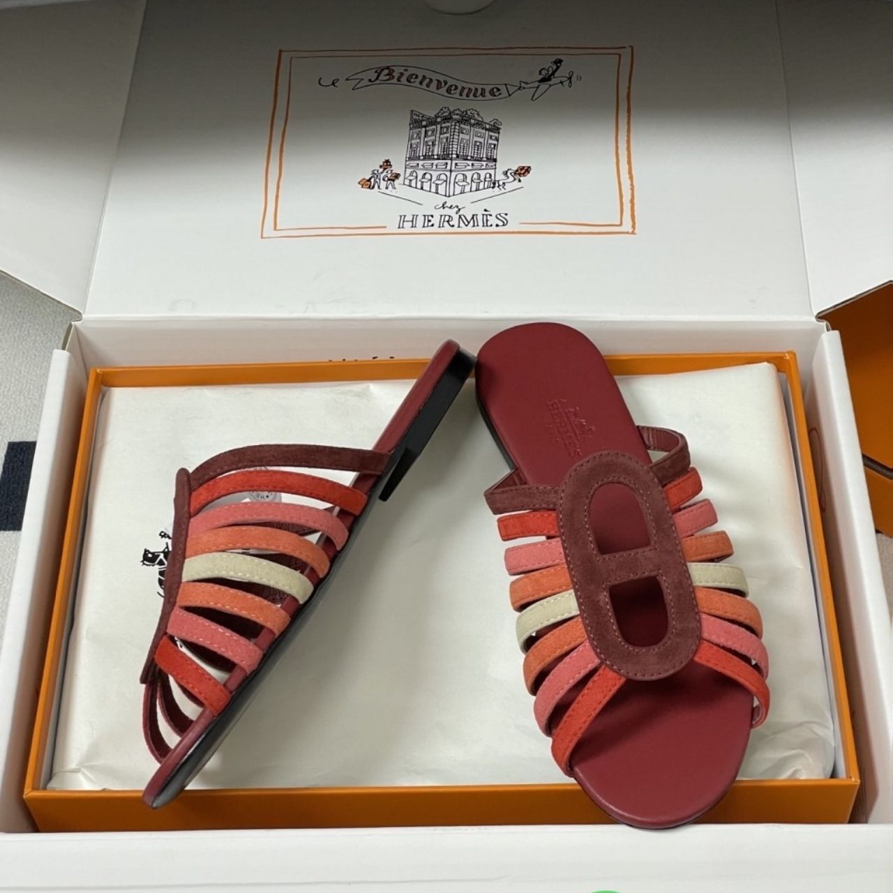 Hermes Noria Sandal Multicolore Rouge H H262092Z L1340 - Image 7