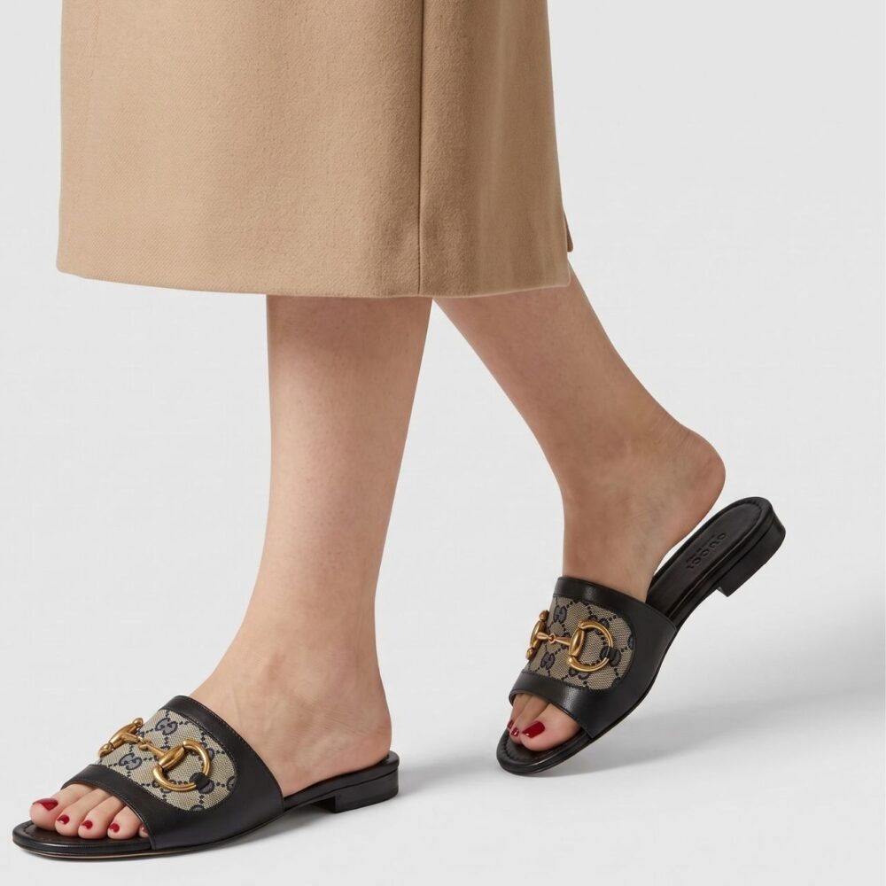 Alternative view of Gucci Horsebit Slide Sandal Black