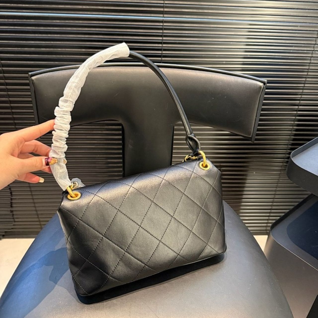 Chanel Large Flap Bag Black 25cm AS6116 B23346 U6546 - Image 3