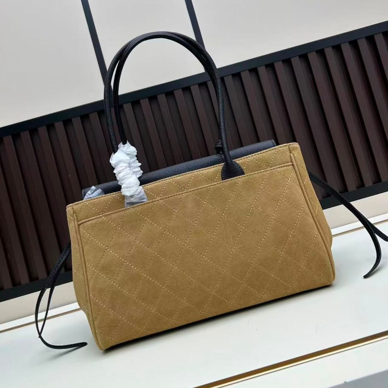 Chanel Metiers Dart 2026 Shopping Bag Dark Beige Black 38cm AS6428 B25073 UB321 - Image 4